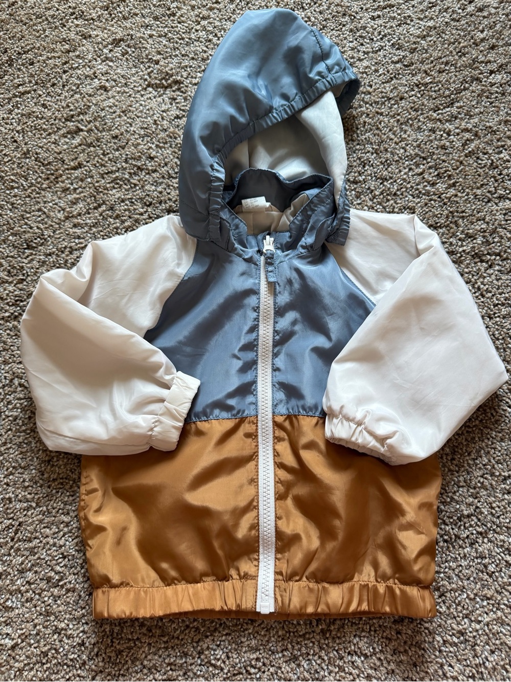H&M Camel & Grey Patchwork Rain Jacket